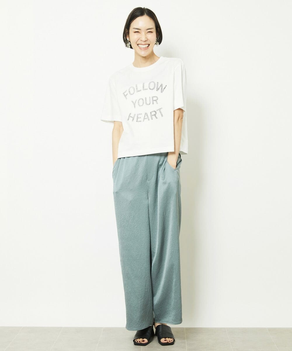 F6KGV36120 MICHEL KLEIN(小さいサイズ)(メゾン ドゥ サンク) [小さいサイズ]リバースサイドプリントロゴTシャツ ホワイト(90)