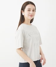 F6KGV36120 MICHEL KLEIN(小さいサイズ)(メゾン ドゥ サンク) [小さいサイズ]リバースサイドプリントロゴTシャツ ホワイト(90)