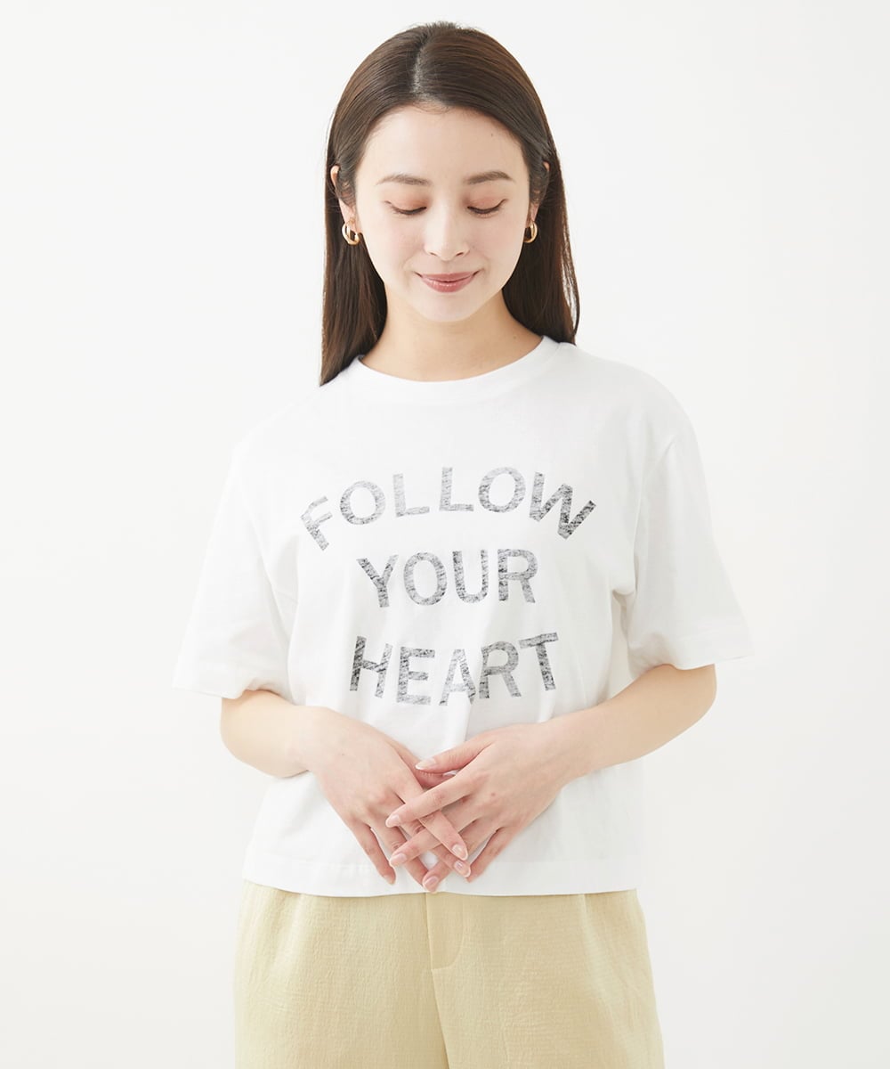 F6KGV36120 MICHEL KLEIN(小さいサイズ)(メゾン ドゥ サンク) [小さいサイズ]リバースサイドプリントロゴTシャツ ホワイト(90)