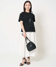 F6KHA22120 MICHEL KLEIN(小さいサイズ)(メゾン ドゥ サンク) [小さいサイズ]ラメロゴTシャツ ホワイト