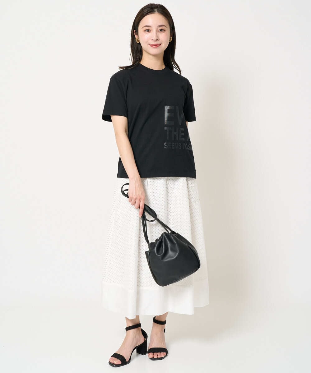 F6KHA22120 MICHEL KLEIN(小さいサイズ)(メゾン ドゥ サンク) [小さいサイズ]ラメロゴTシャツ ホワイト