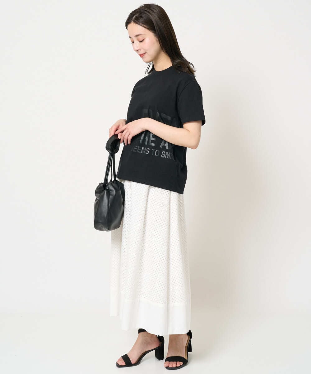 F6KHA22120 MICHEL KLEIN(小さいサイズ)(メゾン ドゥ サンク) [小さいサイズ]ラメロゴTシャツ ホワイト