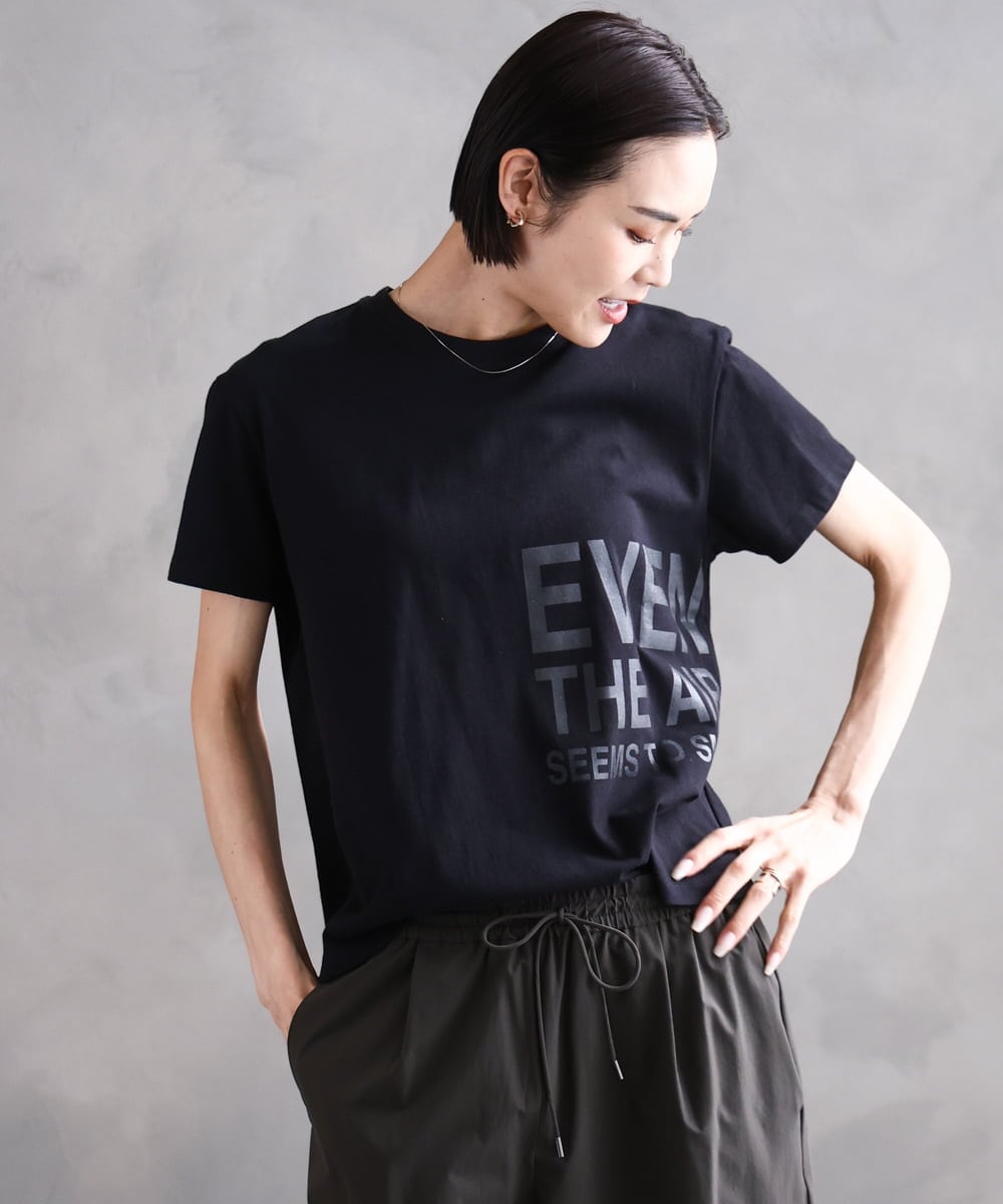 F6KHA22120 MICHEL KLEIN(小さいサイズ)(メゾン ドゥ サンク) [小さいサイズ]ラメロゴTシャツ ホワイト