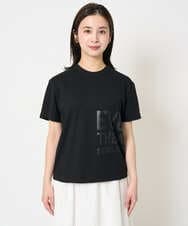 F6KHA22120 MICHEL KLEIN(小さいサイズ)(メゾン ドゥ サンク) [小さいサイズ]ラメロゴTシャツ ホワイト