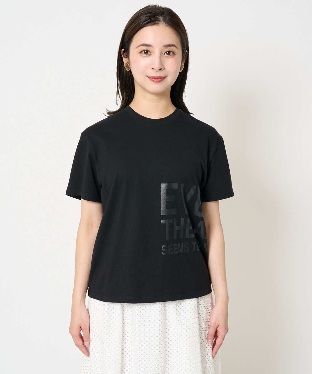 F6KHA22120 MICHEL KLEIN(小さいサイズ)(メゾン ドゥ サンク) [小さいサイズ]ラメロゴTシャツ ホワイト