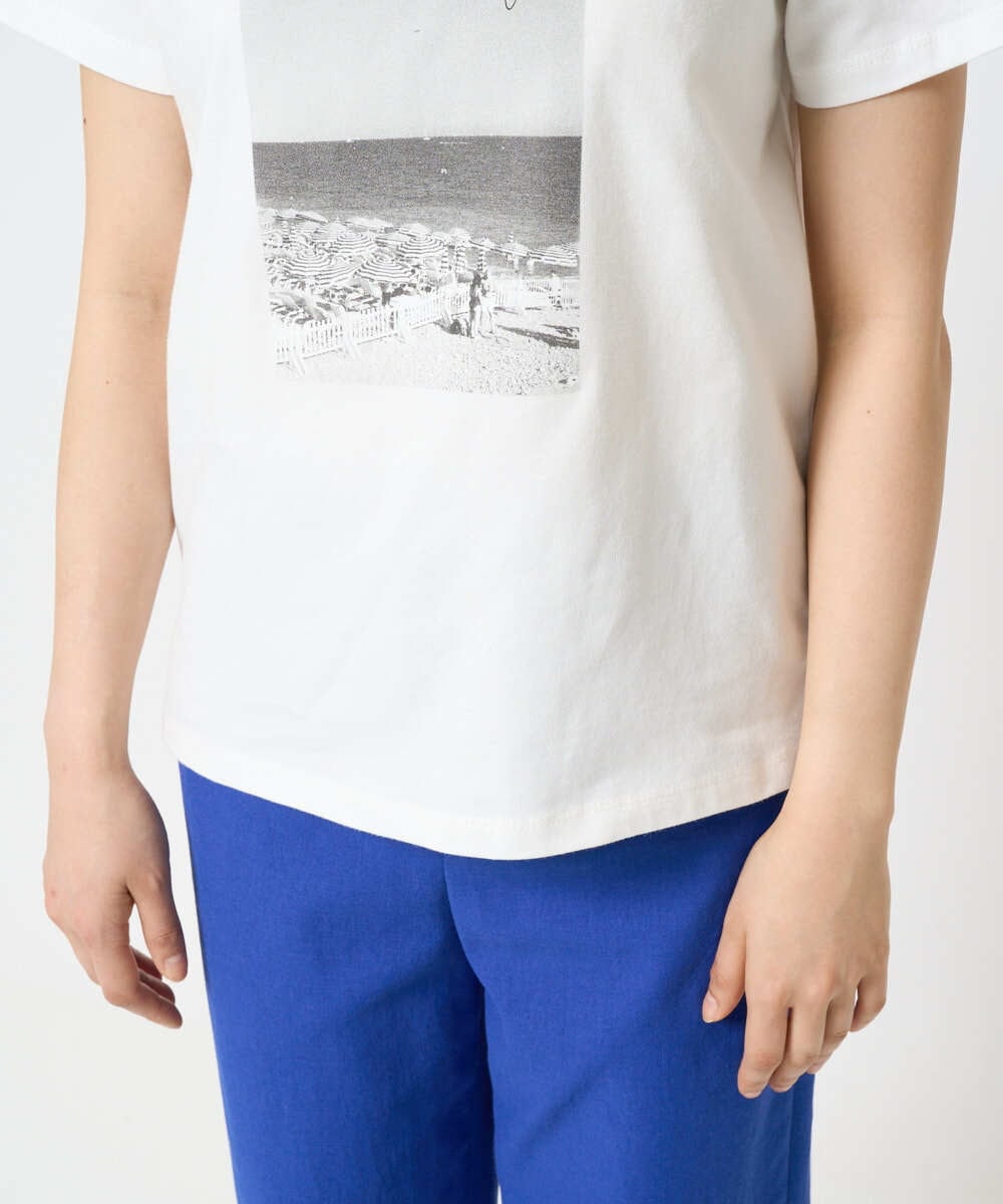 F6KHA23120 MICHEL KLEIN(小さいサイズ)(メゾン ドゥ サンク) [小さいサイズ]フォトプリントTシャツ ホワイト