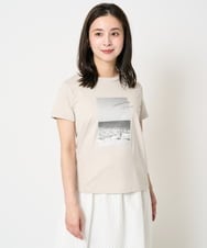 F6KHA23120 MICHEL KLEIN(小さいサイズ)(メゾン ドゥ サンク) [小さいサイズ]フォトプリントTシャツ ホワイト