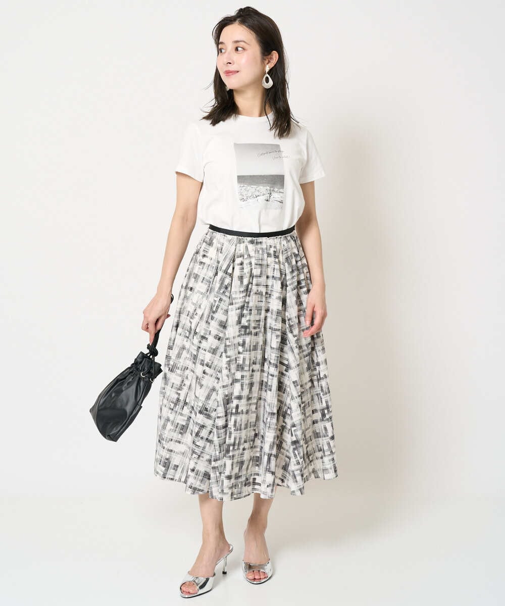 F6KHA23120 MICHEL KLEIN(小さいサイズ)(メゾン ドゥ サンク) [小さいサイズ]フォトプリントTシャツ ホワイト