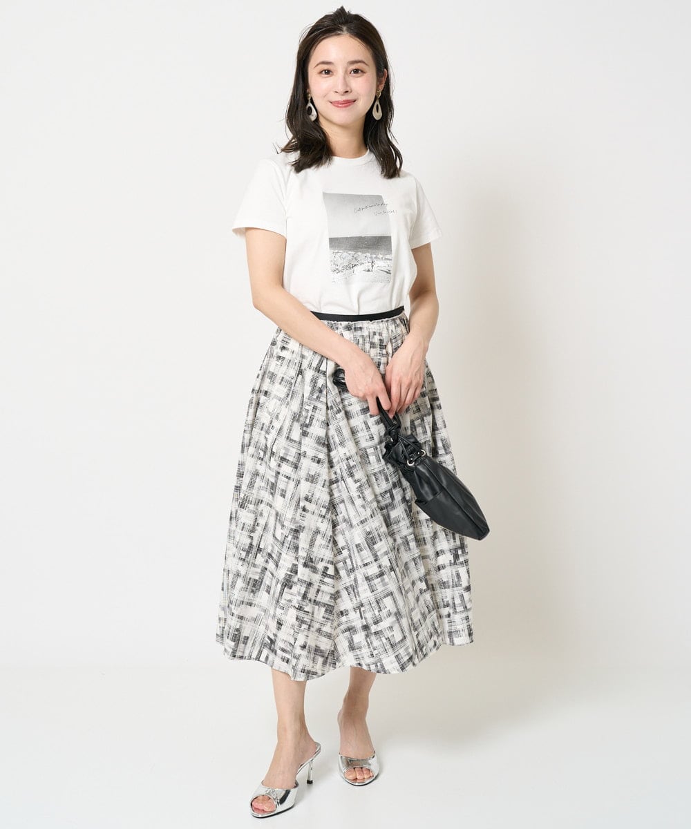 F6KHA23120 MICHEL KLEIN(小さいサイズ)(メゾン ドゥ サンク) [小さいサイズ]フォトプリントTシャツ ホワイト