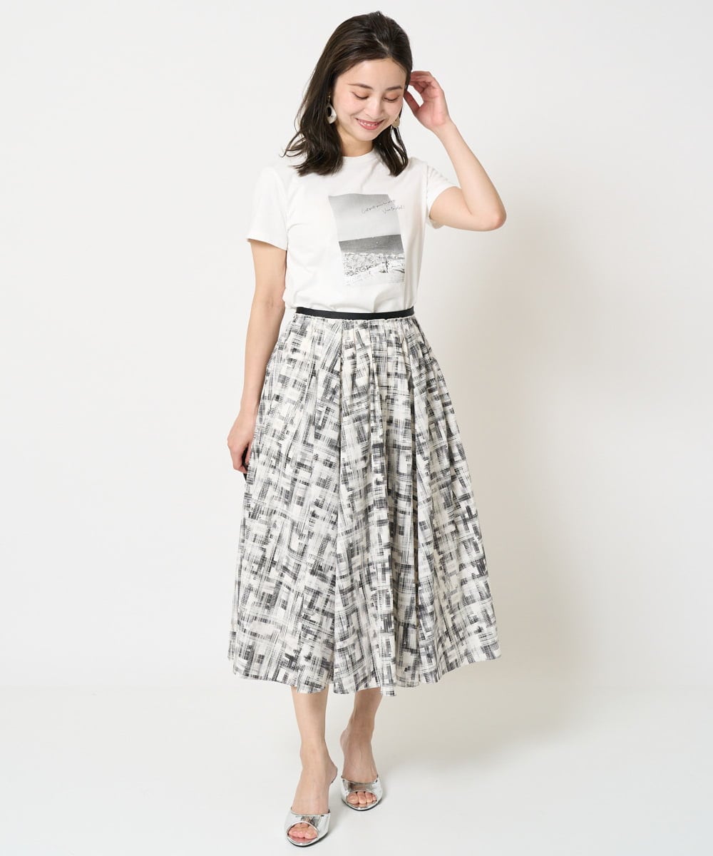F6KHA23120 MICHEL KLEIN(小さいサイズ)(メゾン ドゥ サンク) [小さいサイズ]フォトプリントTシャツ ホワイト