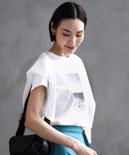 F6KHA23120 MICHEL KLEIN(小さいサイズ)(メゾン ドゥ サンク) [小さいサイズ]フォトプリントTシャツ ホワイト