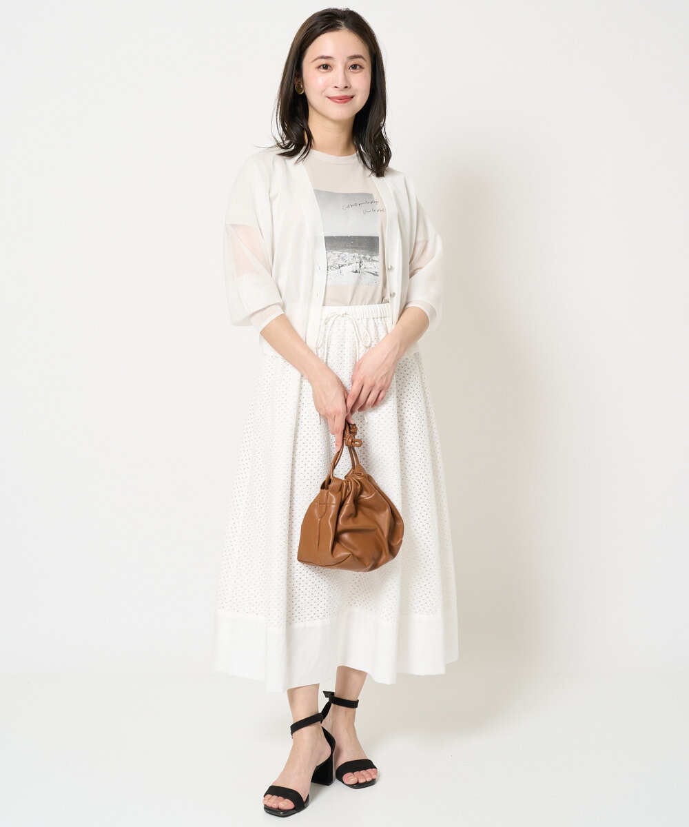 F6KHA23120 MICHEL KLEIN(小さいサイズ)(メゾン ドゥ サンク) [小さいサイズ]フォトプリントTシャツ ホワイト