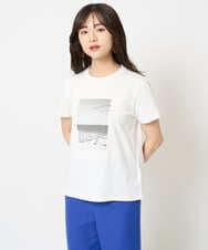 F6KHA23120 MICHEL KLEIN(小さいサイズ)(メゾン ドゥ サンク) [小さいサイズ]フォトプリントTシャツ ホワイト