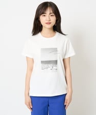 F6KHA23120 MICHEL KLEIN(小さいサイズ)(メゾン ドゥ サンク) [小さいサイズ]フォトプリントTシャツ ホワイト