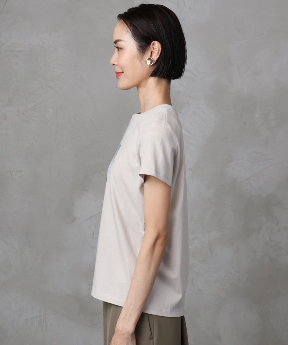 F6KHA23120 MICHEL KLEIN(小さいサイズ)(メゾン ドゥ サンク) [小さいサイズ]フォトプリントTシャツ ホワイト