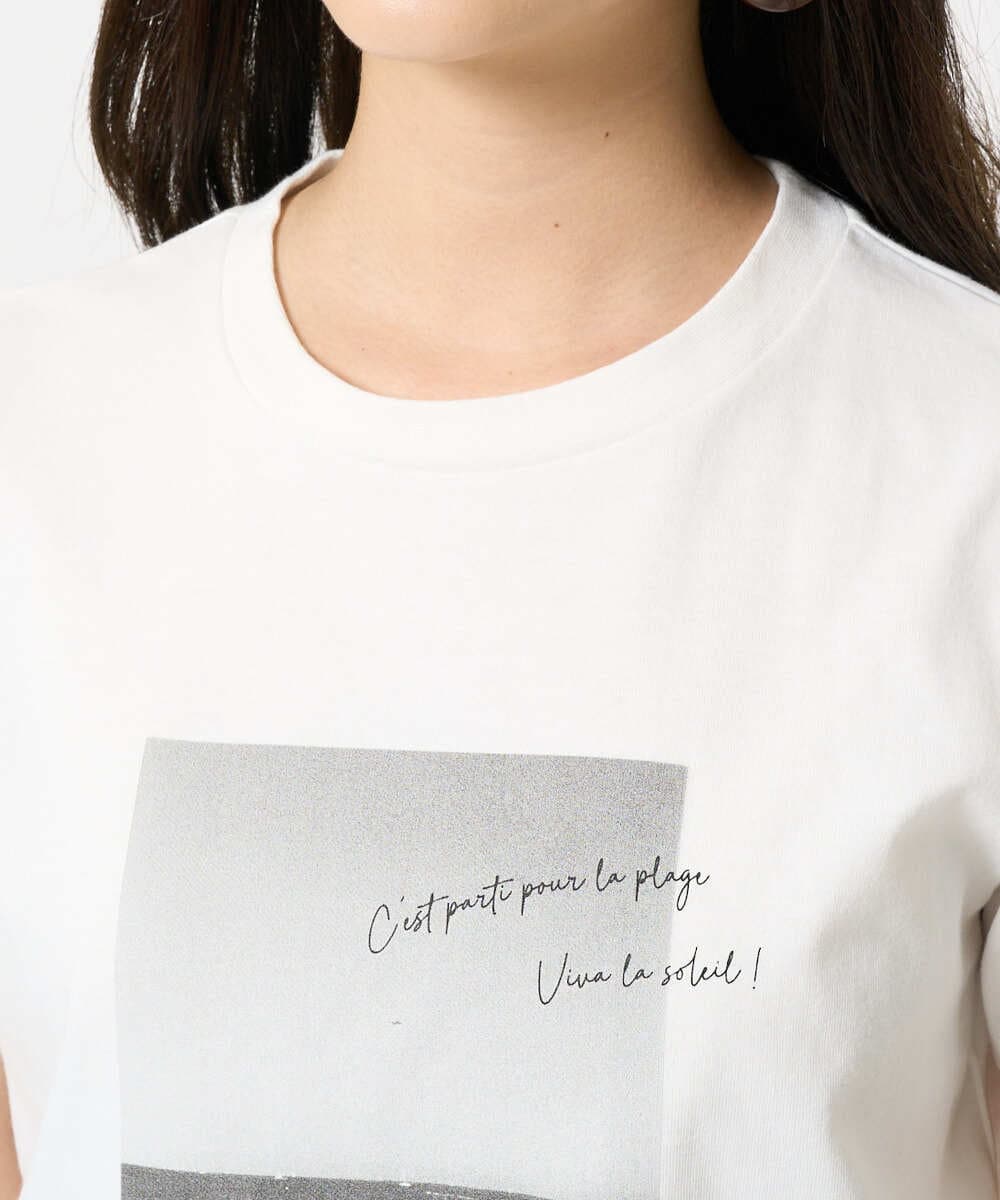 F6KHA23120 MICHEL KLEIN(小さいサイズ)(メゾン ドゥ サンク) [小さいサイズ]フォトプリントTシャツ ホワイト