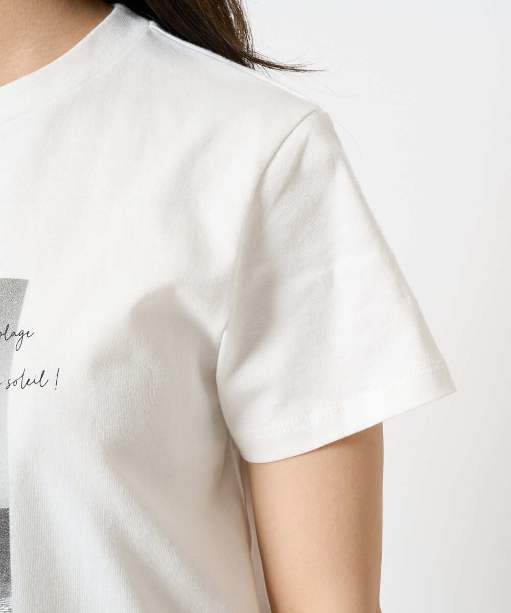F6KHA23120 MICHEL KLEIN(小さいサイズ)(メゾン ドゥ サンク) [小さいサイズ]フォトプリントTシャツ ホワイト