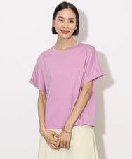 F6KHA29150 MICHEL KLEIN(小さいサイズ)(メゾン ドゥ サンク) [小さいサイズ]ロールアップスリーブカットソー(着心地抜群) ピンク