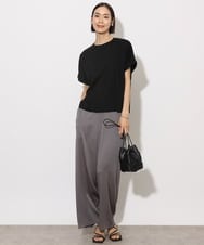 F6KHA29150 MICHEL KLEIN(小さいサイズ)(メゾン ドゥ サンク) [小さいサイズ]ロールアップスリーブカットソー(着心地抜群) ピンク