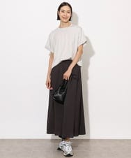 F6KHA29150 MICHEL KLEIN(小さいサイズ)(メゾン ドゥ サンク) [小さいサイズ]ロールアップスリーブカットソー(着心地抜群) ピンク