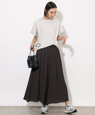 F6KHA29150 MICHEL KLEIN(小さいサイズ)(メゾン ドゥ サンク) [小さいサイズ]ロールアップスリーブカットソー(着心地抜群) ピンク