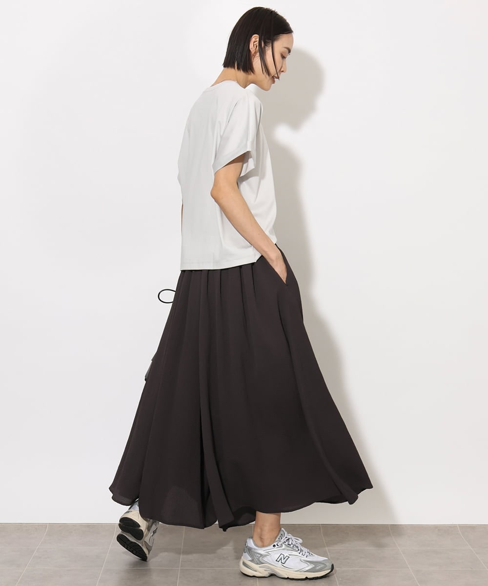 F6KHA29150 MICHEL KLEIN(小さいサイズ)(メゾン ドゥ サンク) [小さいサイズ]ロールアップスリーブカットソー(着心地抜群) ピンク