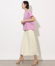 F6KHA29150 MICHEL KLEIN(小さいサイズ)(メゾン ドゥ サンク) [小さいサイズ]ロールアップスリーブカットソー(着心地抜群) ピンク