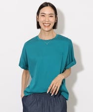 F6KHA29150 MICHEL KLEIN(小さいサイズ)(メゾン ドゥ サンク) [小さいサイズ]ロールアップスリーブカットソー(着心地抜群) ピンク