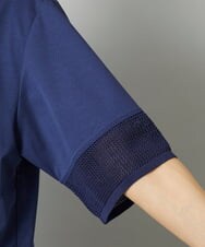 F6KHD02170 MICHEL KLEIN(小さいサイズ)(メゾン ドゥ サンク) [小さいサイズ]袖口メッシュプルオーバー ブルー