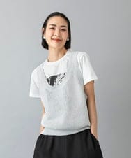F6KHD27120 MICHEL KLEIN(小さいサイズ)(メゾン ドゥ サンク) [小さいサイズ]フォトTシャツ ダークグレー