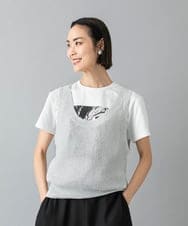 F6KHD27120 MICHEL KLEIN(小さいサイズ)(メゾン ドゥ サンク) [小さいサイズ]フォトTシャツ ダークグレー