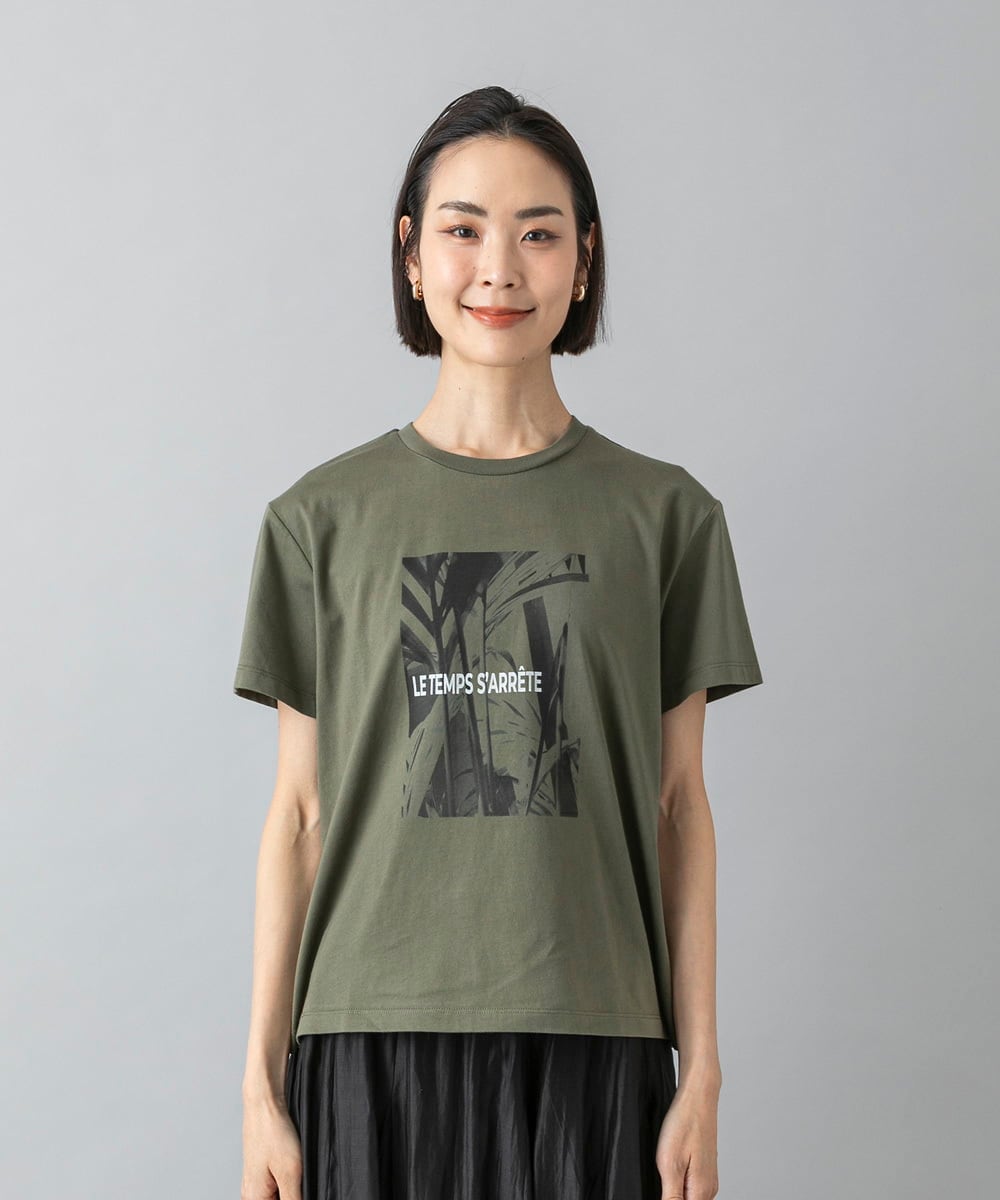 F6KHD27120 MICHEL KLEIN(小さいサイズ)(メゾン ドゥ サンク) [小さいサイズ]フォトTシャツ ダークグレー