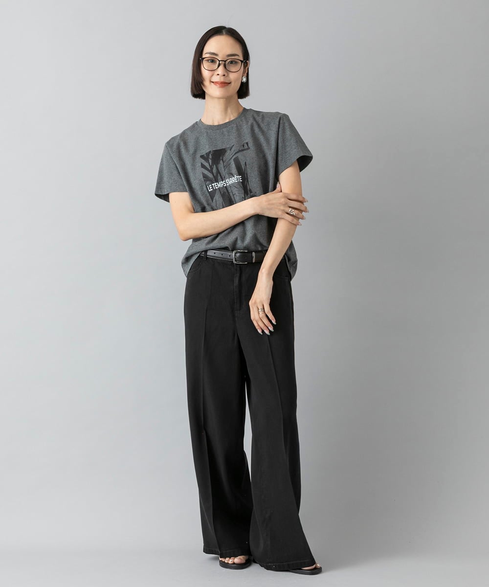 F6KHD27120 MICHEL KLEIN(小さいサイズ)(メゾン ドゥ サンク) [小さいサイズ]フォトTシャツ ダークグレー
