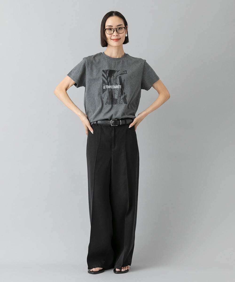 F6KHD27120 MICHEL KLEIN(小さいサイズ)(メゾン ドゥ サンク) [小さいサイズ]フォトTシャツ ダークグレー