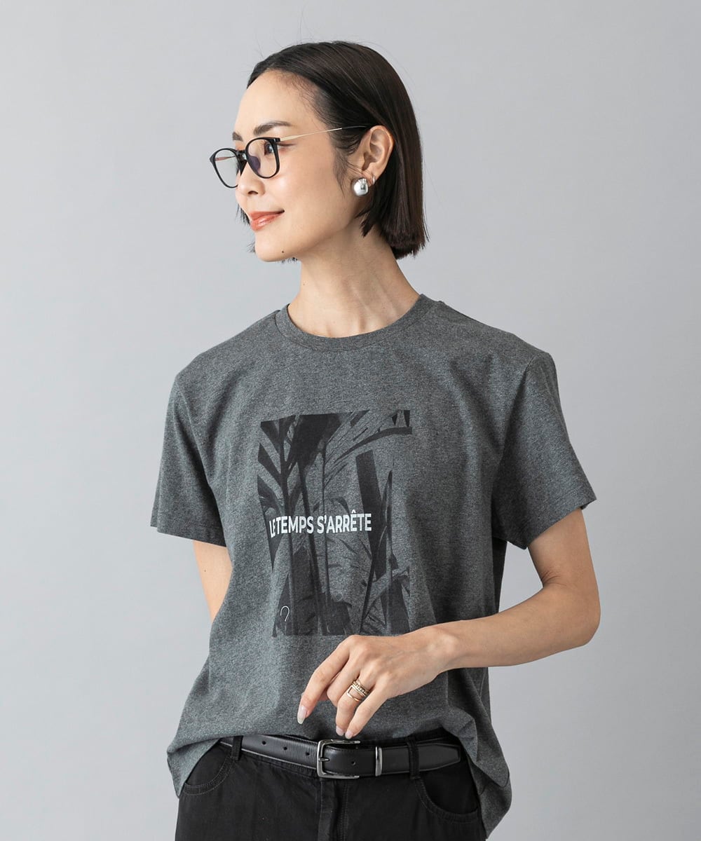 F6KHD27120 MICHEL KLEIN(小さいサイズ)(メゾン ドゥ サンク) [小さいサイズ]フォトTシャツ ダークグレー
