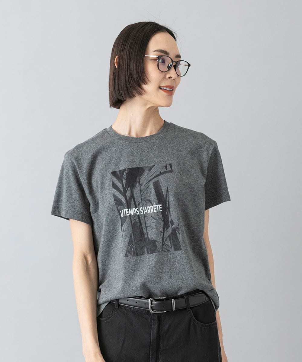 F6KHD27120 MICHEL KLEIN(小さいサイズ)(メゾン ドゥ サンク) [小さいサイズ]フォトTシャツ ダークグレー