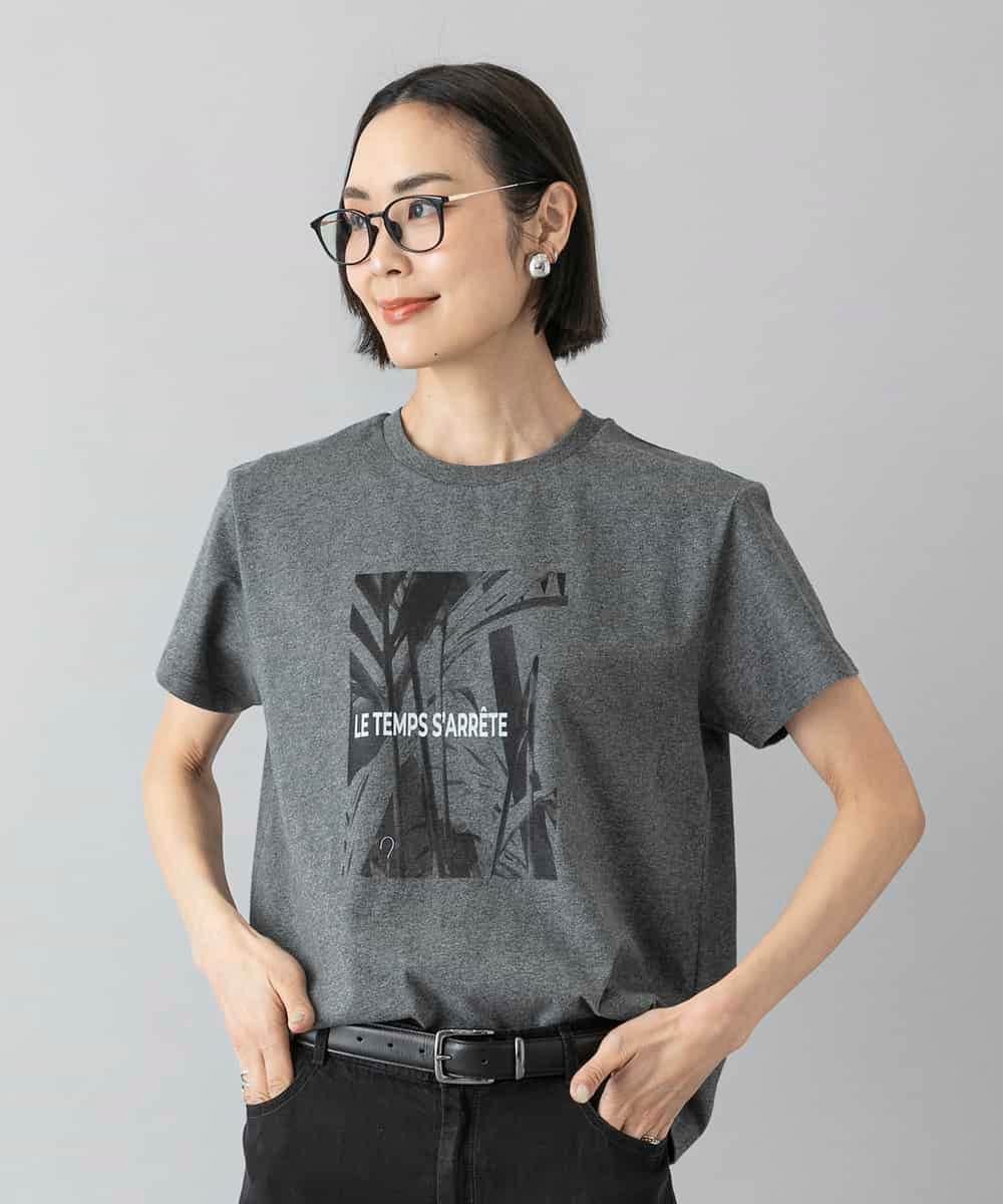 F6KHD27120 MICHEL KLEIN(小さいサイズ)(メゾン ドゥ サンク) [小さいサイズ]フォトTシャツ ダークグレー