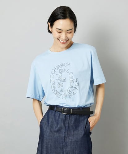 F6KHE05130  [小さいサイズ]透明箔プリントTシャツ