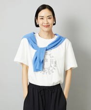 F6KHE05130 MICHEL KLEIN(小さいサイズ)(メゾン ドゥ サンク) [小さいサイズ]透明箔プリントTシャツ ライトブルー