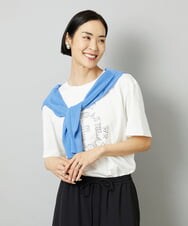 F6KHE05130 MICHEL KLEIN(小さいサイズ)(メゾン ドゥ サンク) [小さいサイズ]透明箔プリントTシャツ ライトブルー