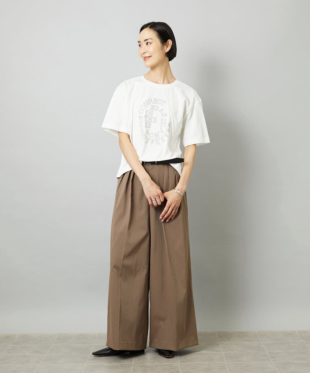 F6KHE05130 MICHEL KLEIN(小さいサイズ)(メゾン ドゥ サンク) [小さいサイズ]透明箔プリントTシャツ ライトブルー