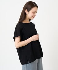 F6KHV28170 MICHEL KLEIN(小さいサイズ)(メゾン ドゥ サンク) [小さいサイズ]フレンチスリーブシアーカットソー(夏の1枚着におすすめ) ライムイエロー(30)