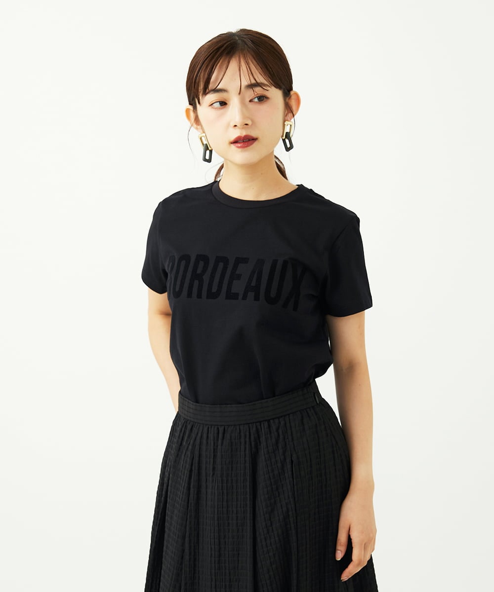 F6KJA01120 MICHEL KLEIN(小さいサイズ)(メゾン ドゥ サンク) ［小さいサイズ］フロッキーロゴTシャツ レッド