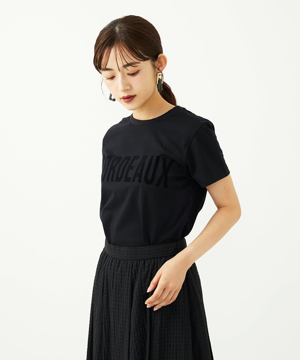 F6KJA01120 MICHEL KLEIN(小さいサイズ)(メゾン ドゥ サンク) ［小さいサイズ］フロッキーロゴTシャツ レッド