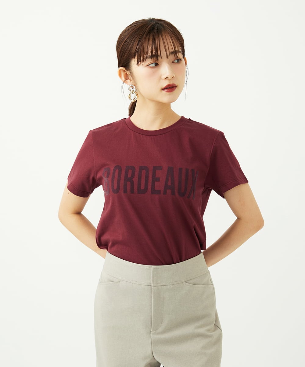 F6KJA01120 MICHEL KLEIN(小さいサイズ)(メゾン ドゥ サンク) ［小さいサイズ］フロッキーロゴTシャツ レッド