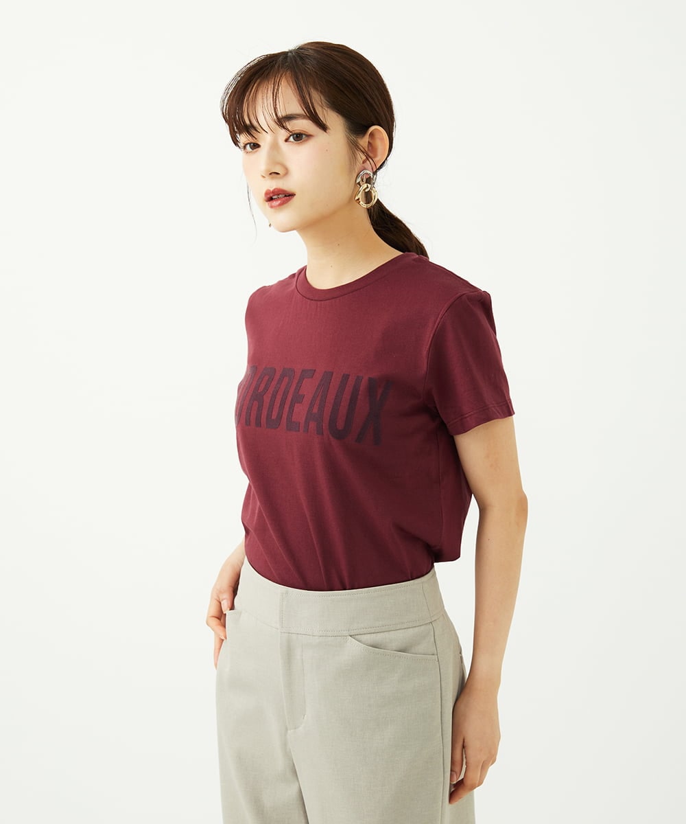 F6KJA01120 MICHEL KLEIN(小さいサイズ)(メゾン ドゥ サンク) ［小さいサイズ］フロッキーロゴTシャツ レッド
