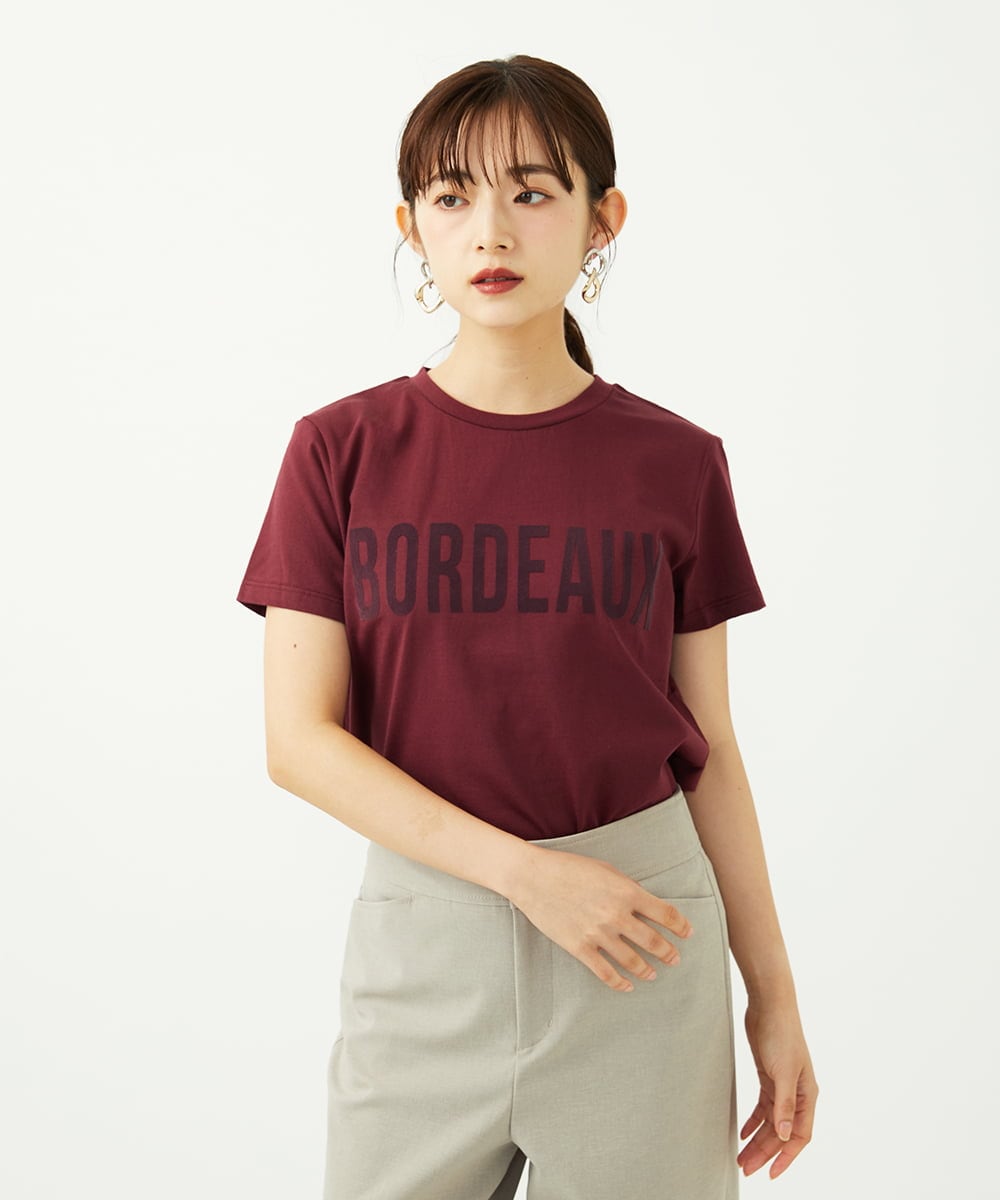 F6KJA01120 MICHEL KLEIN(小さいサイズ)(メゾン ドゥ サンク) ［小さいサイズ］フロッキーロゴTシャツ レッド