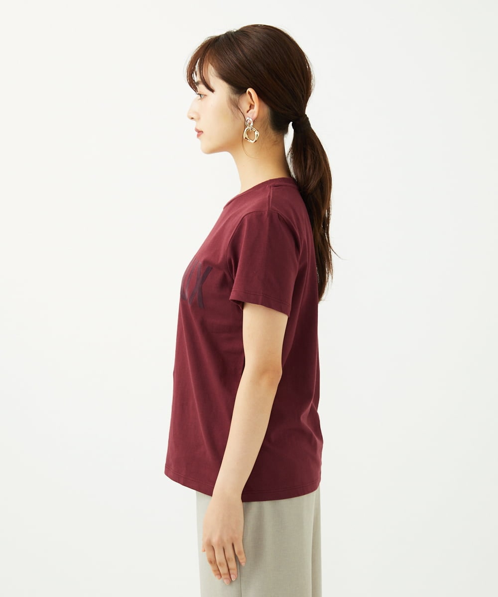 F6KJA01120 MICHEL KLEIN(小さいサイズ)(メゾン ドゥ サンク) ［小さいサイズ］フロッキーロゴTシャツ レッド