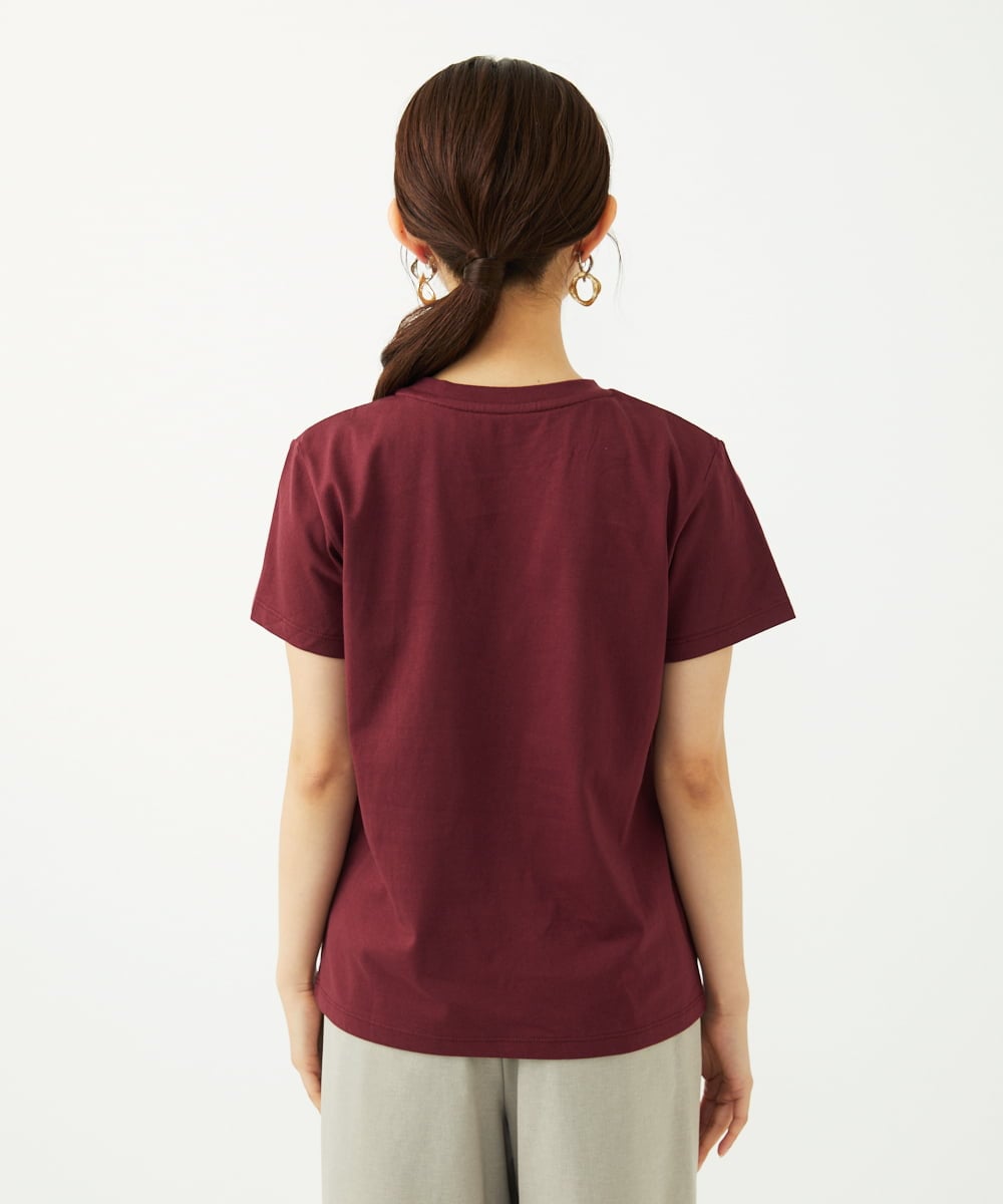 F6KJA01120 MICHEL KLEIN(小さいサイズ)(メゾン ドゥ サンク) ［小さいサイズ］フロッキーロゴTシャツ レッド