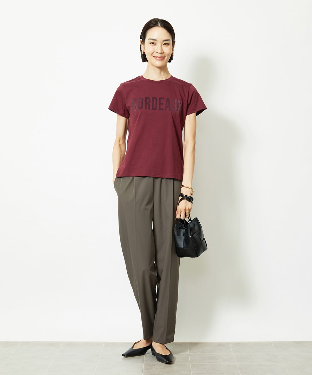 F6KJA01120 MICHEL KLEIN(小さいサイズ)(メゾン ドゥ サンク) ［小さいサイズ］フロッキーロゴTシャツ レッド